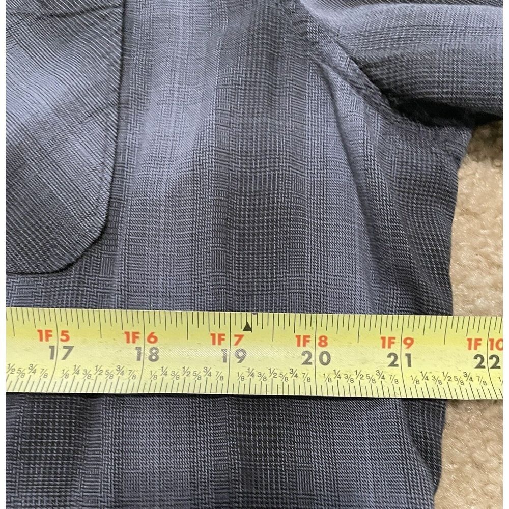 Travis Mathew Button Down Shirt Men Lg Grey Black Plaid Long Sleeve Golf Preppy - Picture 5 of 7